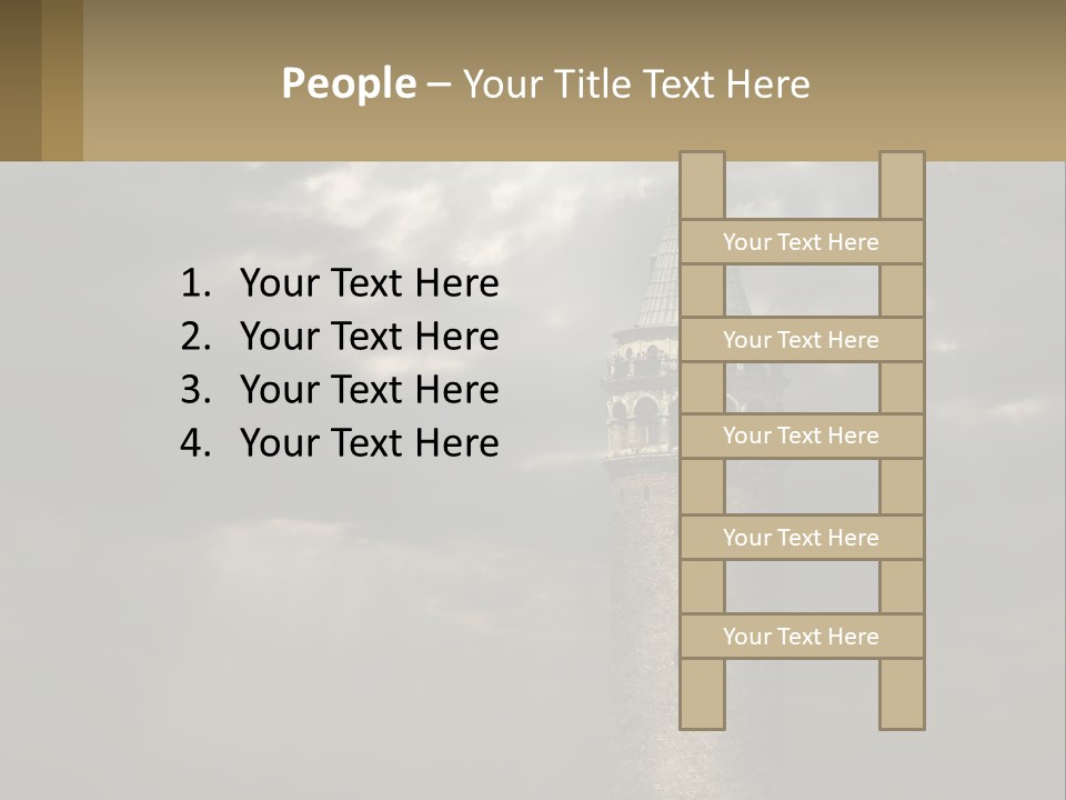 A Tall Tower With A Sky Background With Clouds PowerPoint Template