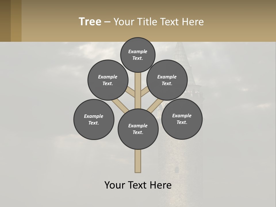 A Tall Tower With A Sky Background With Clouds PowerPoint Template