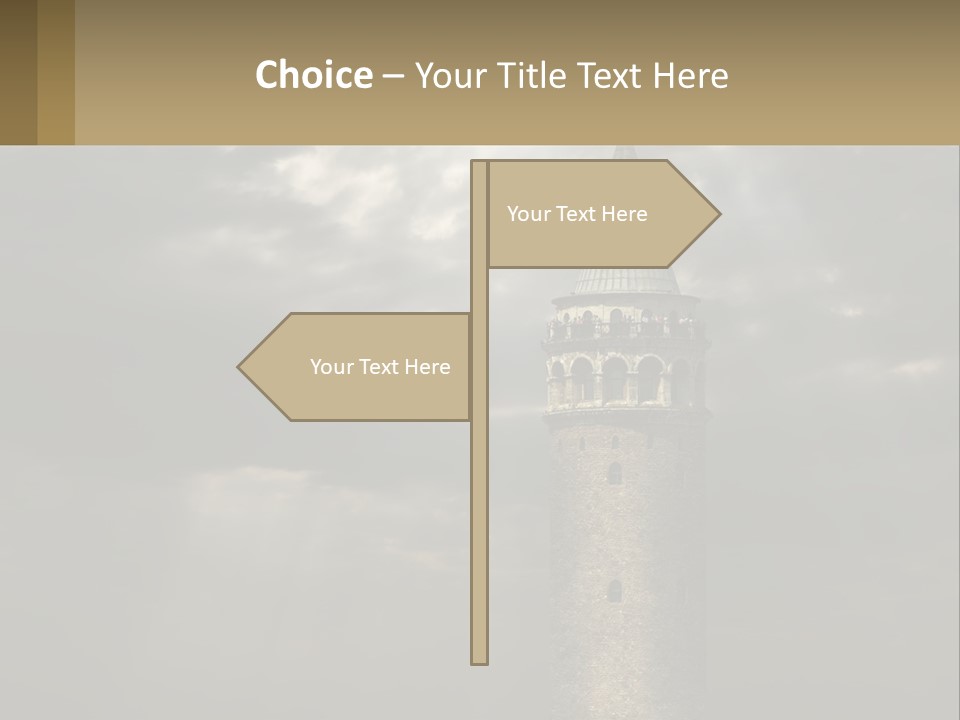 A Tall Tower With A Sky Background With Clouds PowerPoint Template