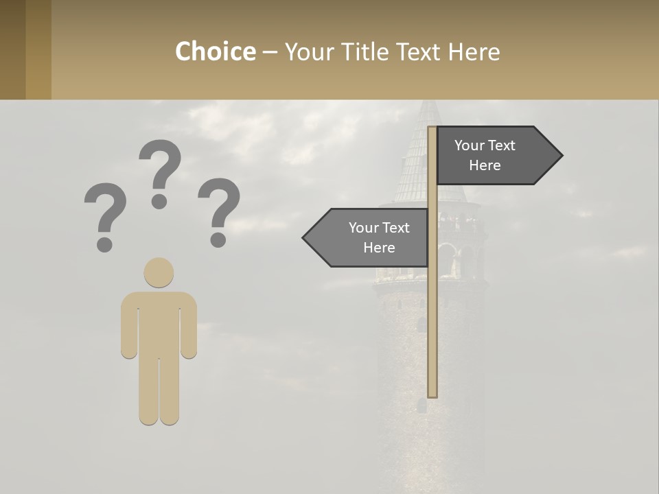 A Tall Tower With A Sky Background With Clouds PowerPoint Template