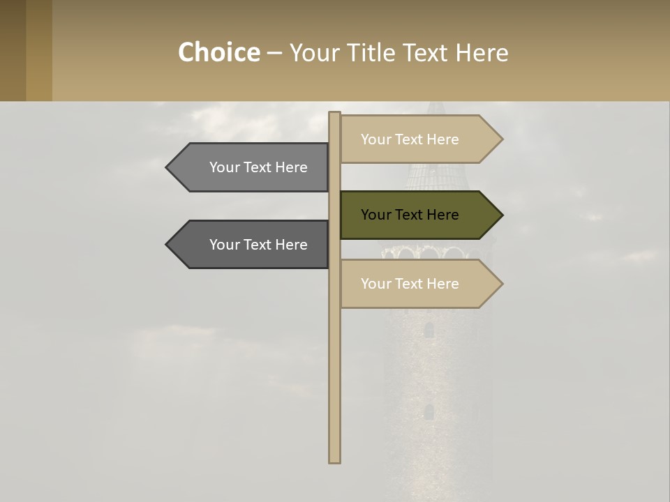 A Tall Tower With A Sky Background With Clouds PowerPoint Template