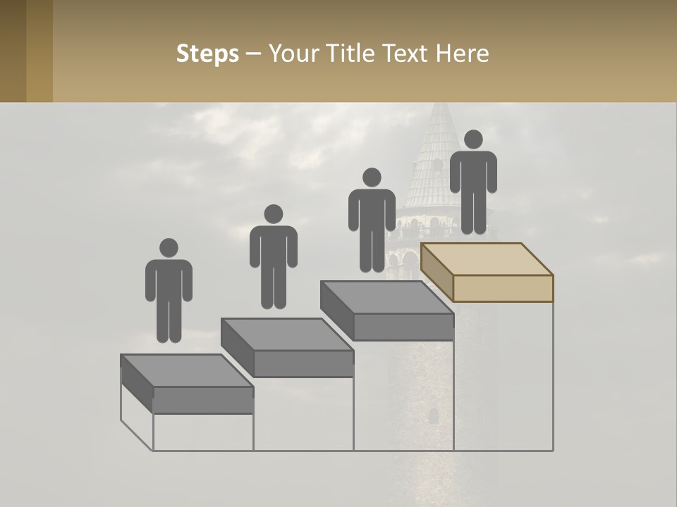 A Tall Tower With A Sky Background With Clouds PowerPoint Template