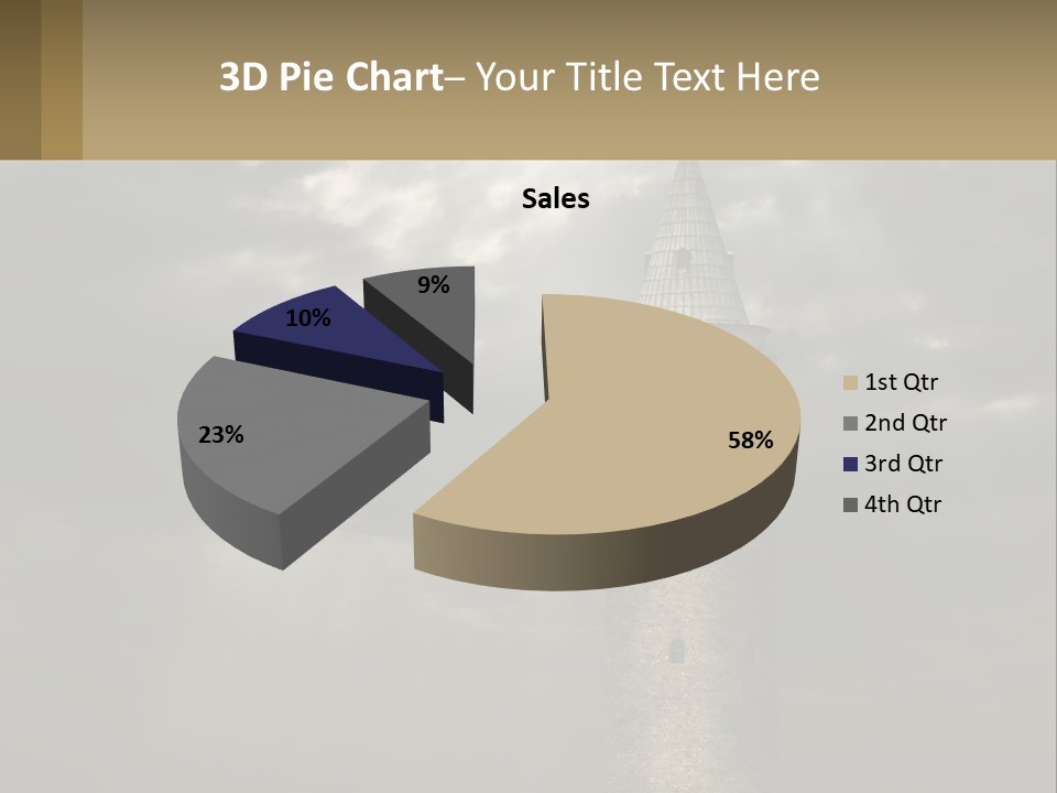 A Tall Tower With A Sky Background With Clouds PowerPoint Template