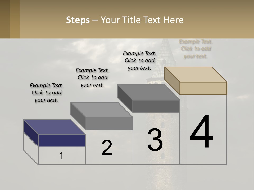 A Tall Tower With A Sky Background With Clouds PowerPoint Template