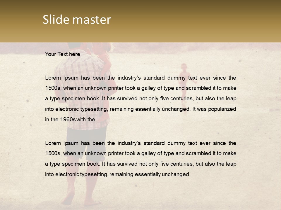 A Man Standing On A Beach Holding A Cell Phone To His Ear PowerPoint Template