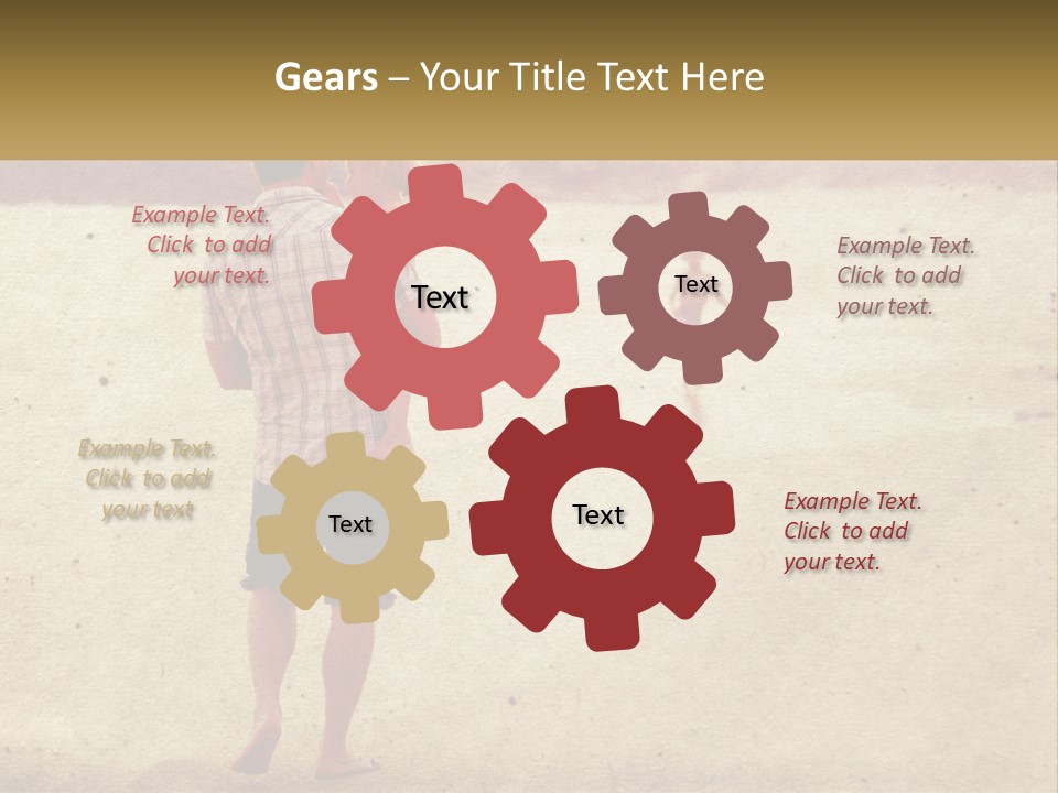 A Man Standing On A Beach Holding A Cell Phone To His Ear PowerPoint Template