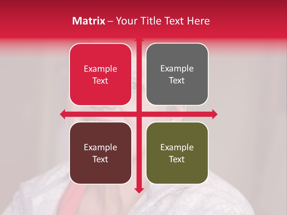 A Woman Smiling With A Red Ribbon Around Her Neck PowerPoint Template