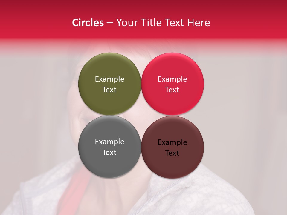 A Woman Smiling With A Red Ribbon Around Her Neck PowerPoint Template