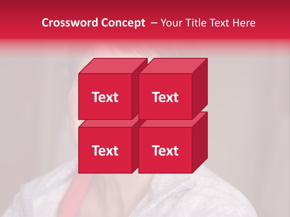 A Woman Smiling With A Red Ribbon Around Her Neck PowerPoint Template
