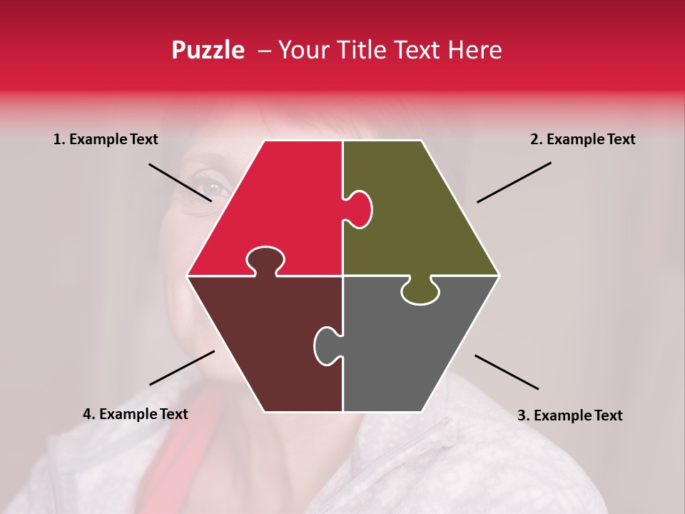 A Woman Smiling With A Red Ribbon Around Her Neck PowerPoint Template