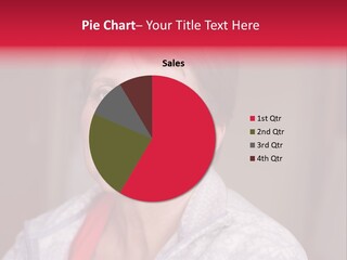 A Woman Smiling With A Red Ribbon Around Her Neck PowerPoint Template