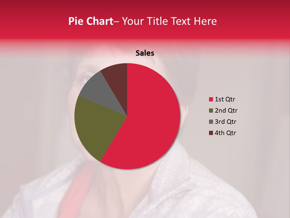 A Woman Smiling With A Red Ribbon Around Her Neck PowerPoint Template