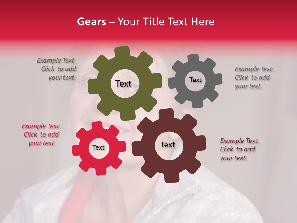 A Woman Smiling With A Red Ribbon Around Her Neck PowerPoint Template