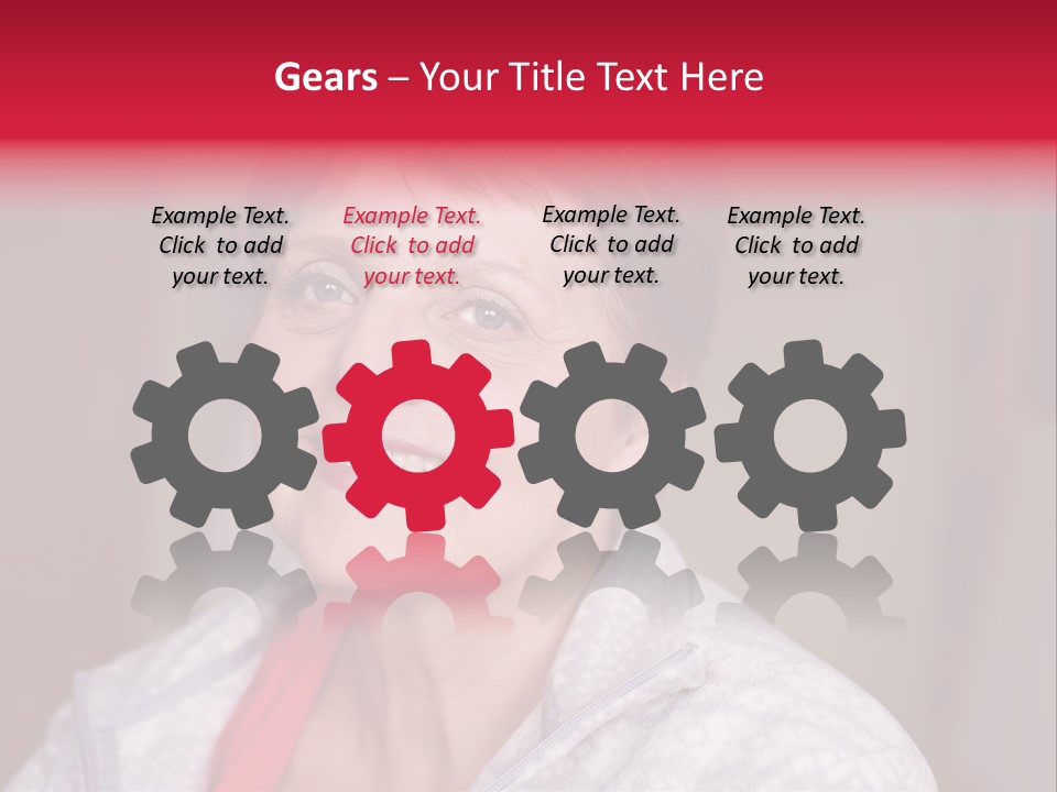 A Woman Smiling With A Red Ribbon Around Her Neck PowerPoint Template