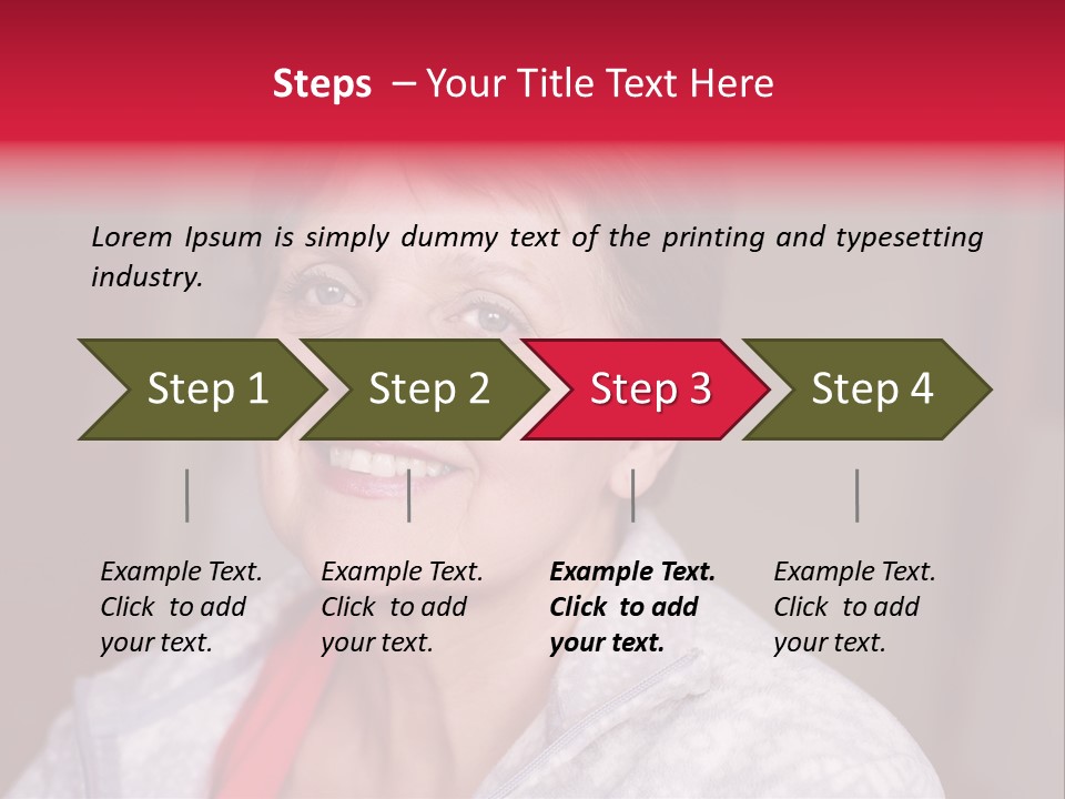 A Woman Smiling With A Red Ribbon Around Her Neck PowerPoint Template
