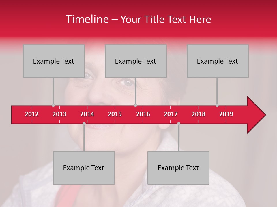 A Woman Smiling With A Red Ribbon Around Her Neck PowerPoint Template