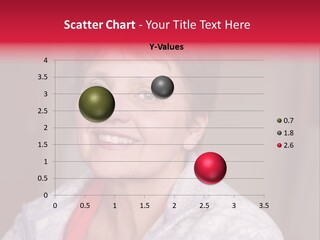 A Woman Smiling With A Red Ribbon Around Her Neck PowerPoint Template