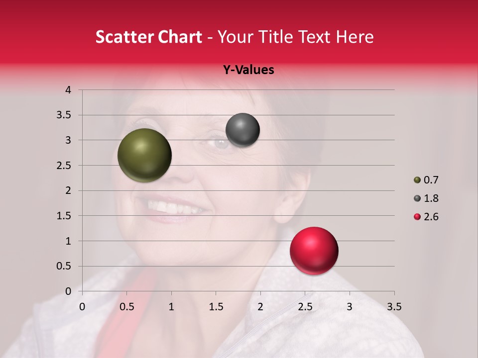 A Woman Smiling With A Red Ribbon Around Her Neck PowerPoint Template