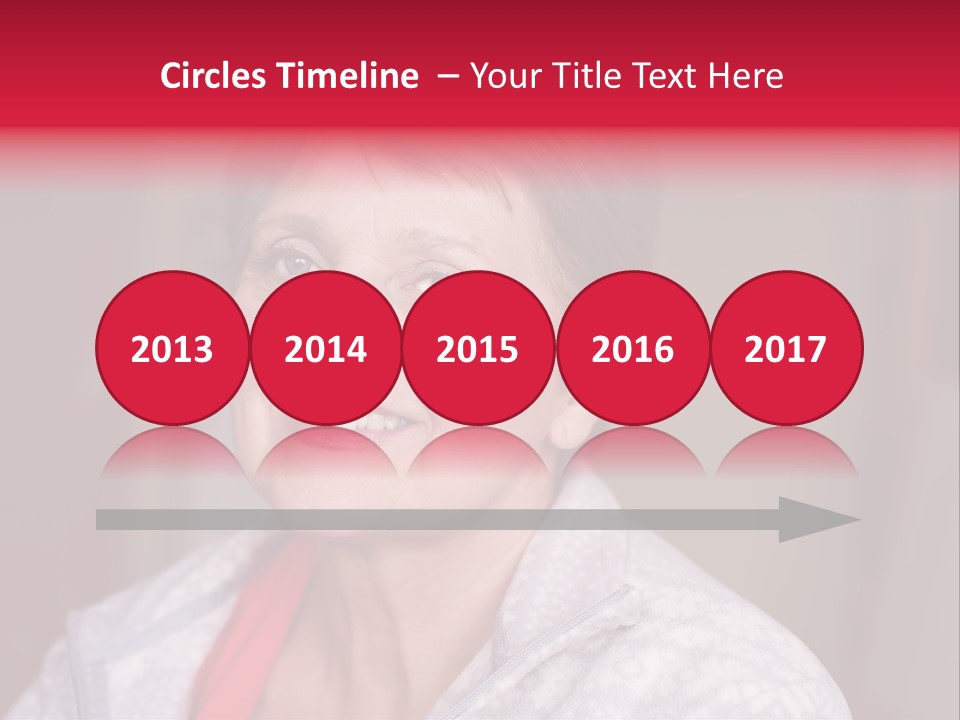 A Woman Smiling With A Red Ribbon Around Her Neck PowerPoint Template