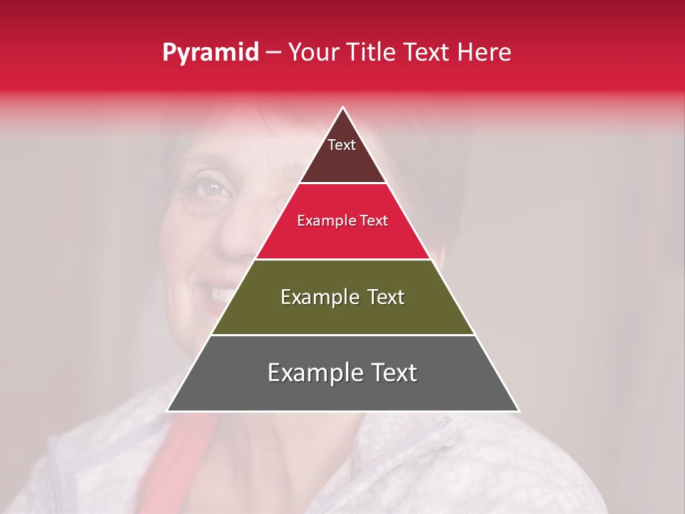 A Woman Smiling With A Red Ribbon Around Her Neck PowerPoint Template
