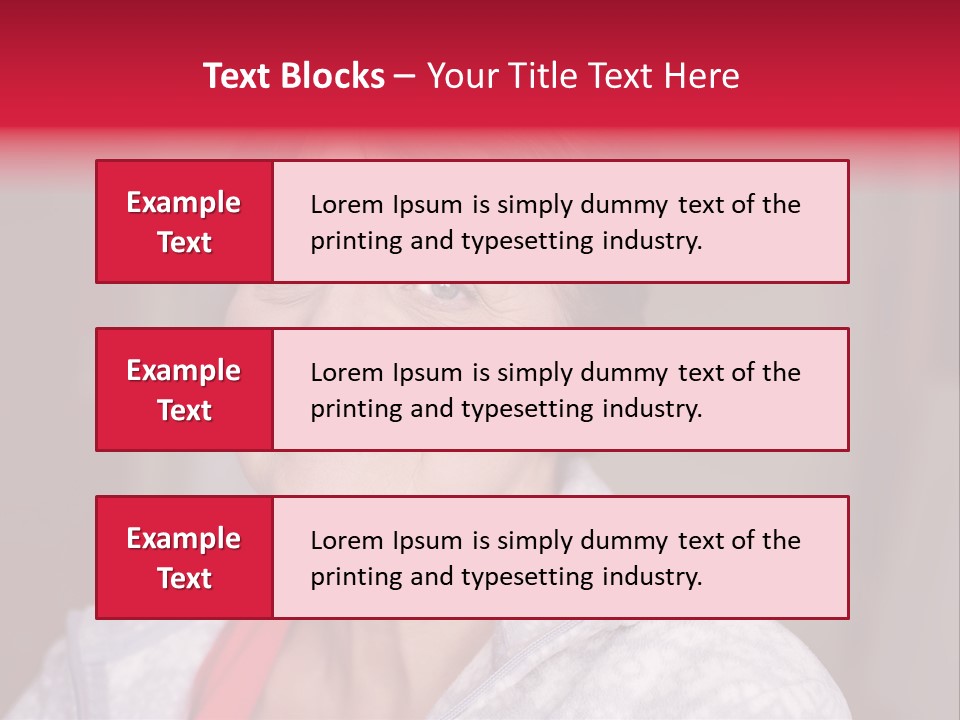 A Woman Smiling With A Red Ribbon Around Her Neck PowerPoint Template
