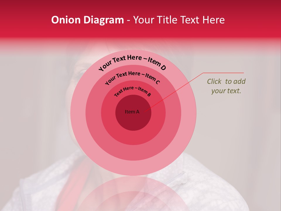 A Woman Smiling With A Red Ribbon Around Her Neck PowerPoint Template