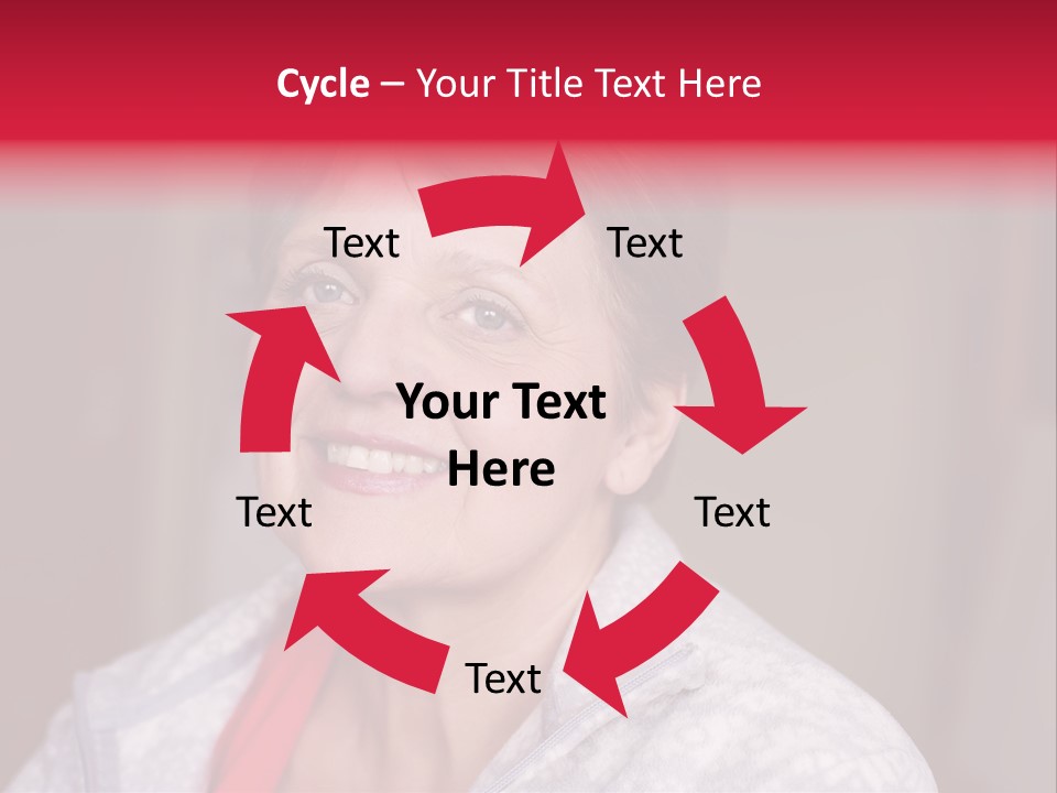 A Woman Smiling With A Red Ribbon Around Her Neck PowerPoint Template