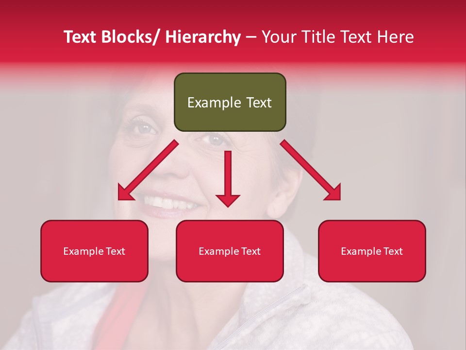 A Woman Smiling With A Red Ribbon Around Her Neck PowerPoint Template