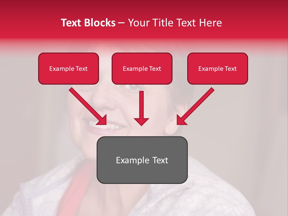 A Woman Smiling With A Red Ribbon Around Her Neck PowerPoint Template