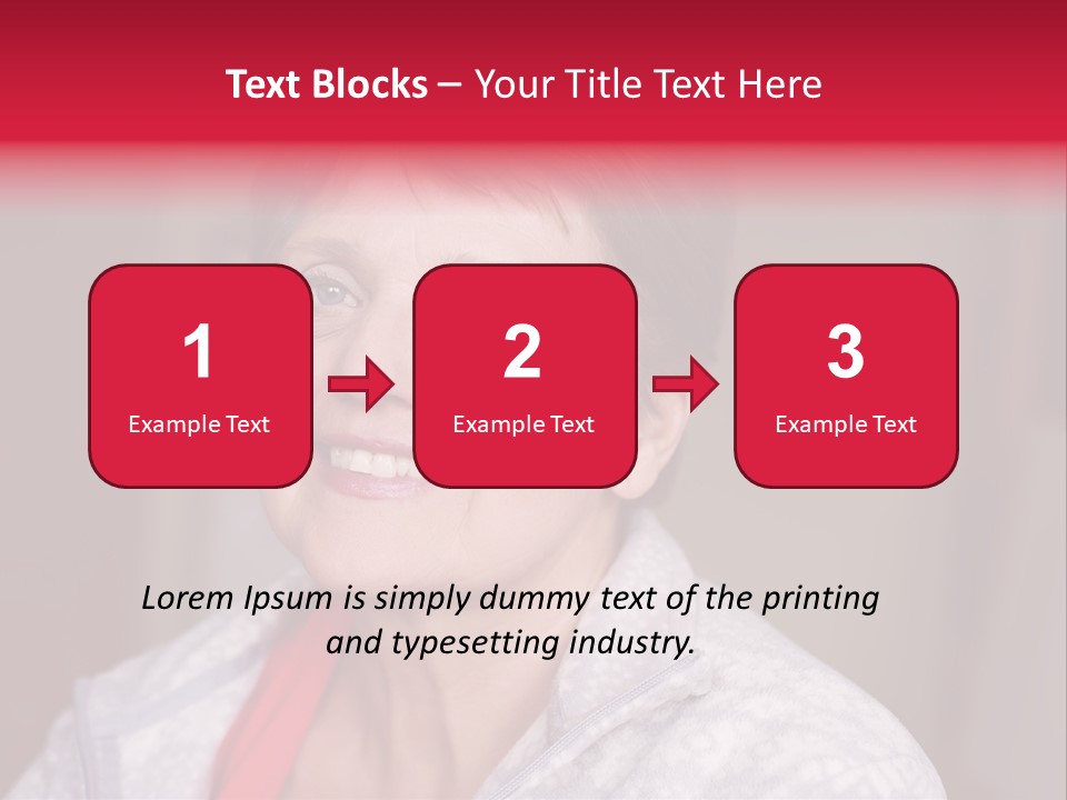 A Woman Smiling With A Red Ribbon Around Her Neck PowerPoint Template