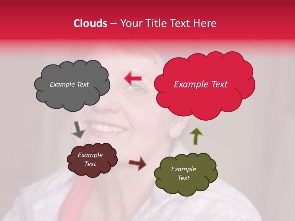 A Woman Smiling With A Red Ribbon Around Her Neck PowerPoint Template
