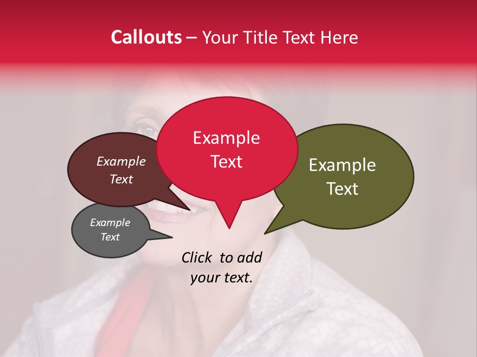A Woman Smiling With A Red Ribbon Around Her Neck PowerPoint Template