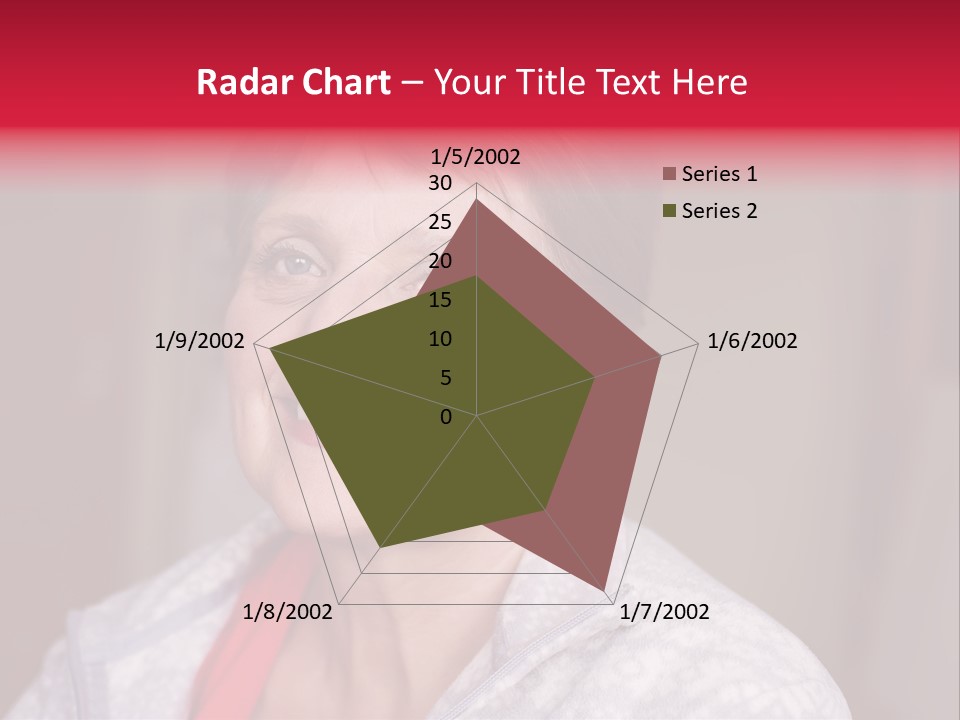 A Woman Smiling With A Red Ribbon Around Her Neck PowerPoint Template