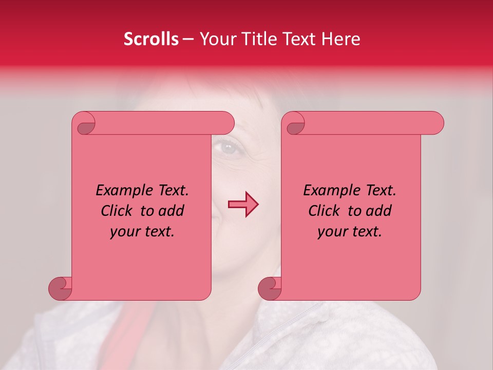 A Woman Smiling With A Red Ribbon Around Her Neck PowerPoint Template