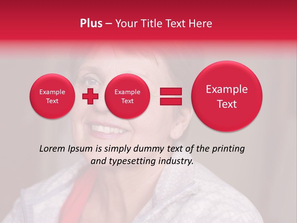 A Woman Smiling With A Red Ribbon Around Her Neck PowerPoint Template