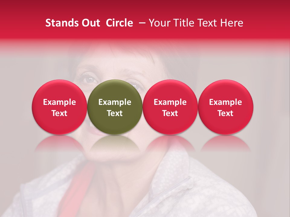 A Woman Smiling With A Red Ribbon Around Her Neck PowerPoint Template