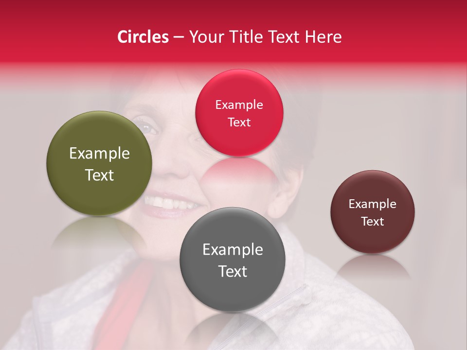 A Woman Smiling With A Red Ribbon Around Her Neck PowerPoint Template
