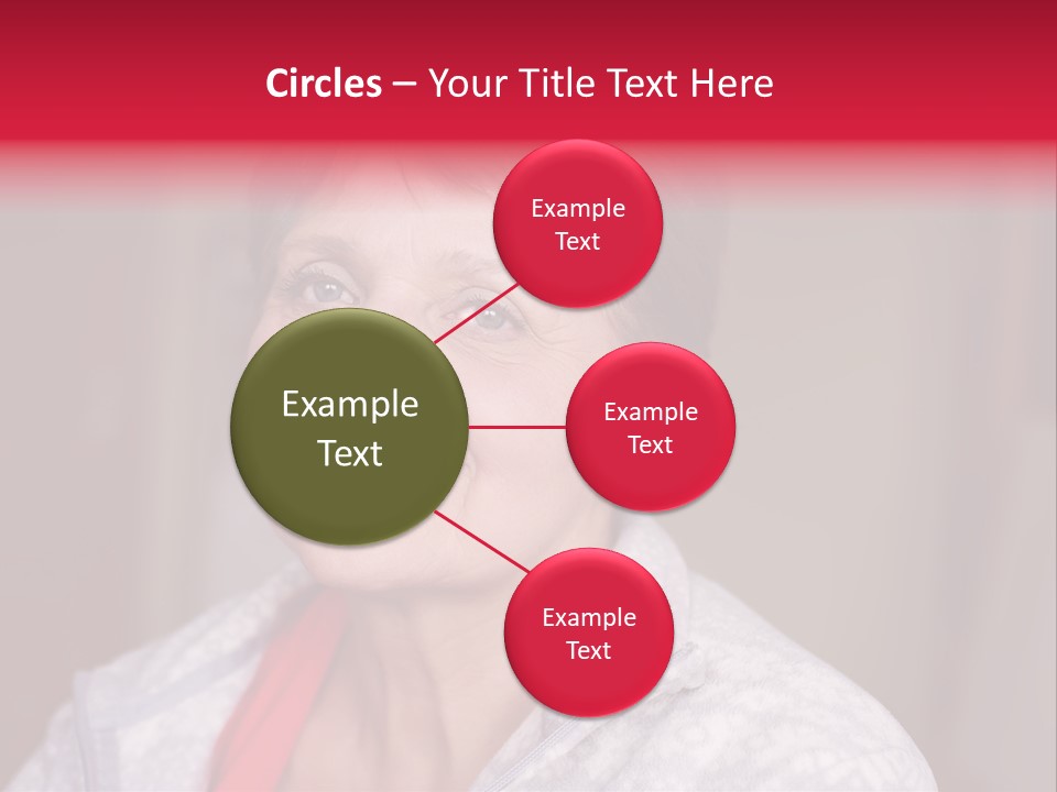 A Woman Smiling With A Red Ribbon Around Her Neck PowerPoint Template