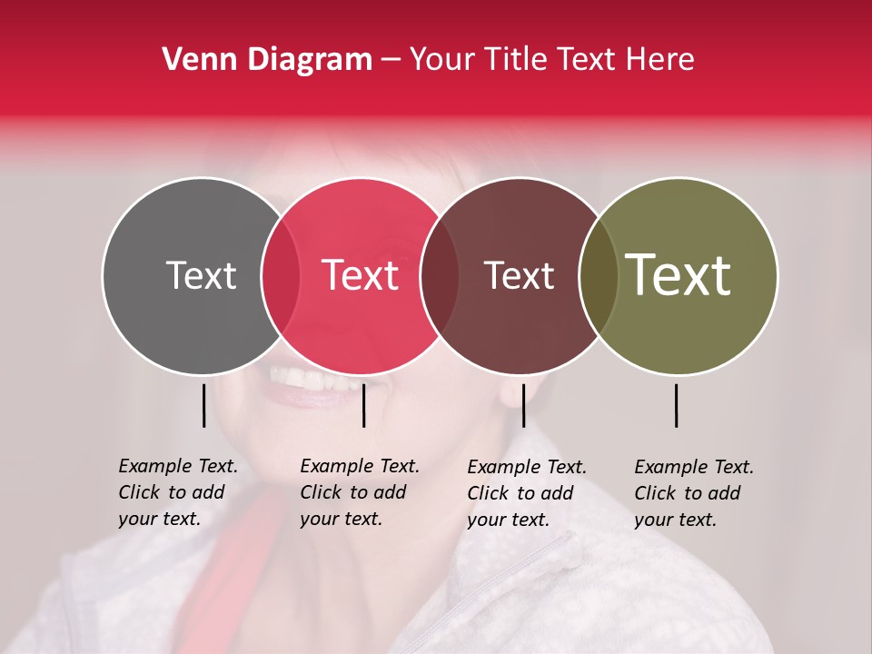A Woman Smiling With A Red Ribbon Around Her Neck PowerPoint Template