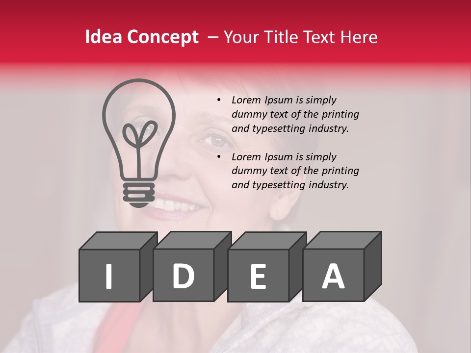 A Woman Smiling With A Red Ribbon Around Her Neck PowerPoint Template