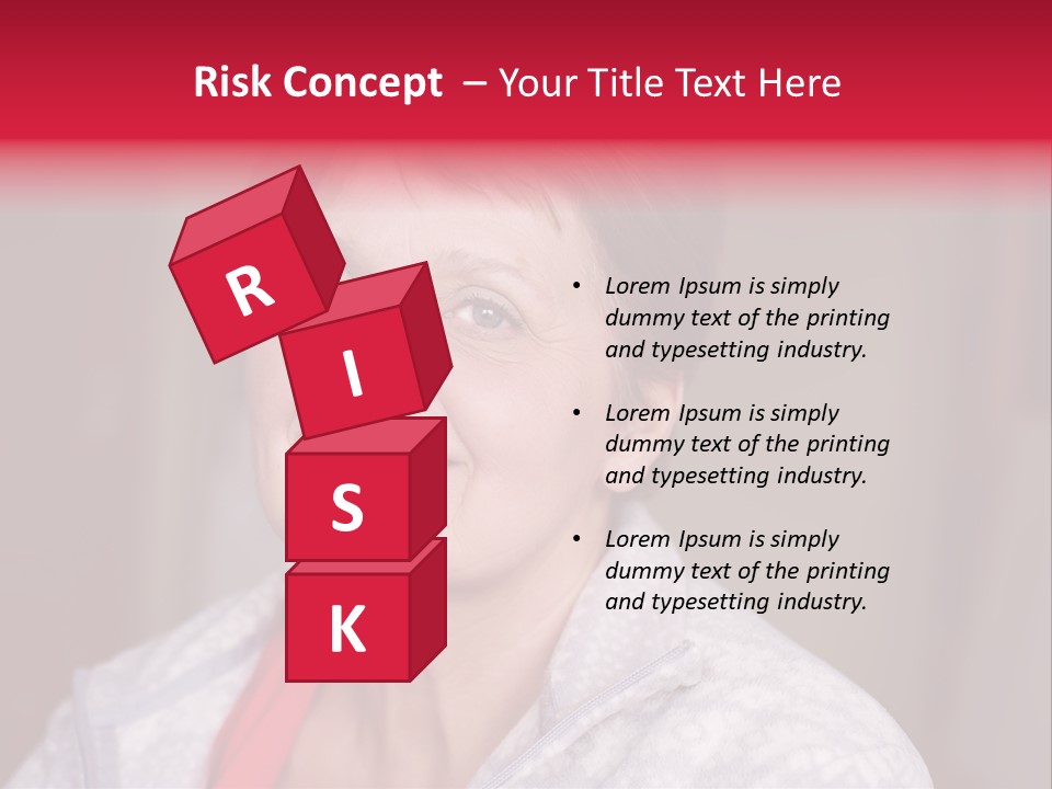 A Woman Smiling With A Red Ribbon Around Her Neck PowerPoint Template