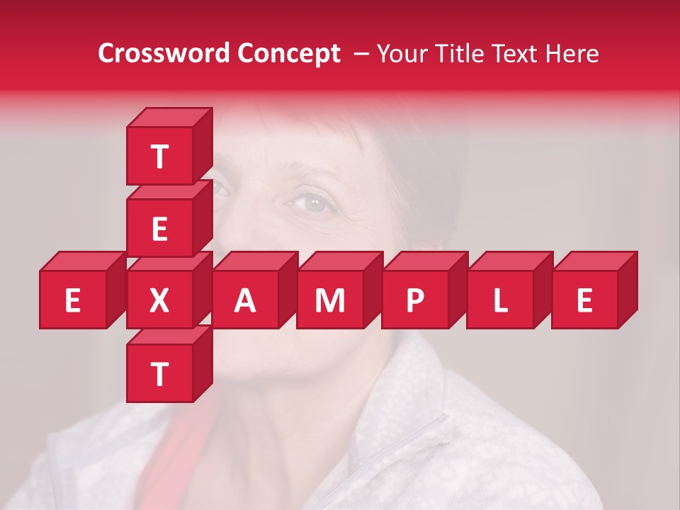 A Woman Smiling With A Red Ribbon Around Her Neck PowerPoint Template