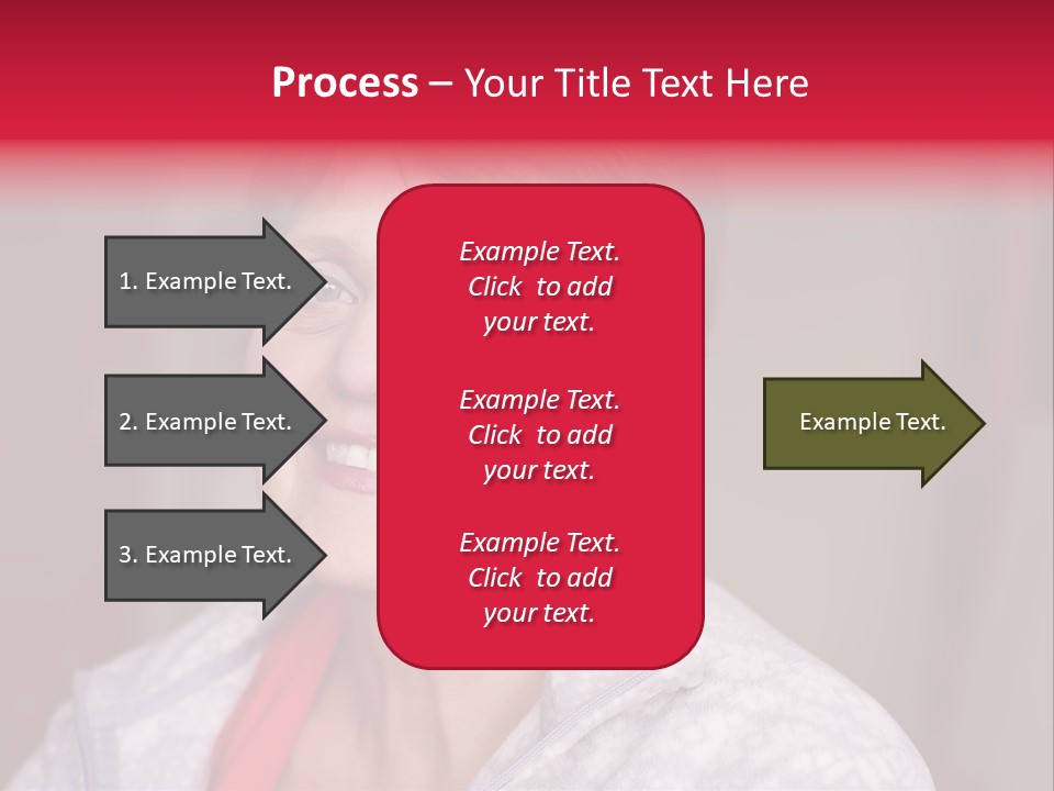 A Woman Smiling With A Red Ribbon Around Her Neck PowerPoint Template