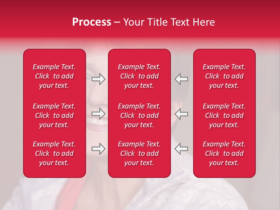 A Woman Smiling With A Red Ribbon Around Her Neck PowerPoint Template