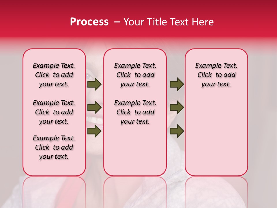 A Woman Smiling With A Red Ribbon Around Her Neck PowerPoint Template