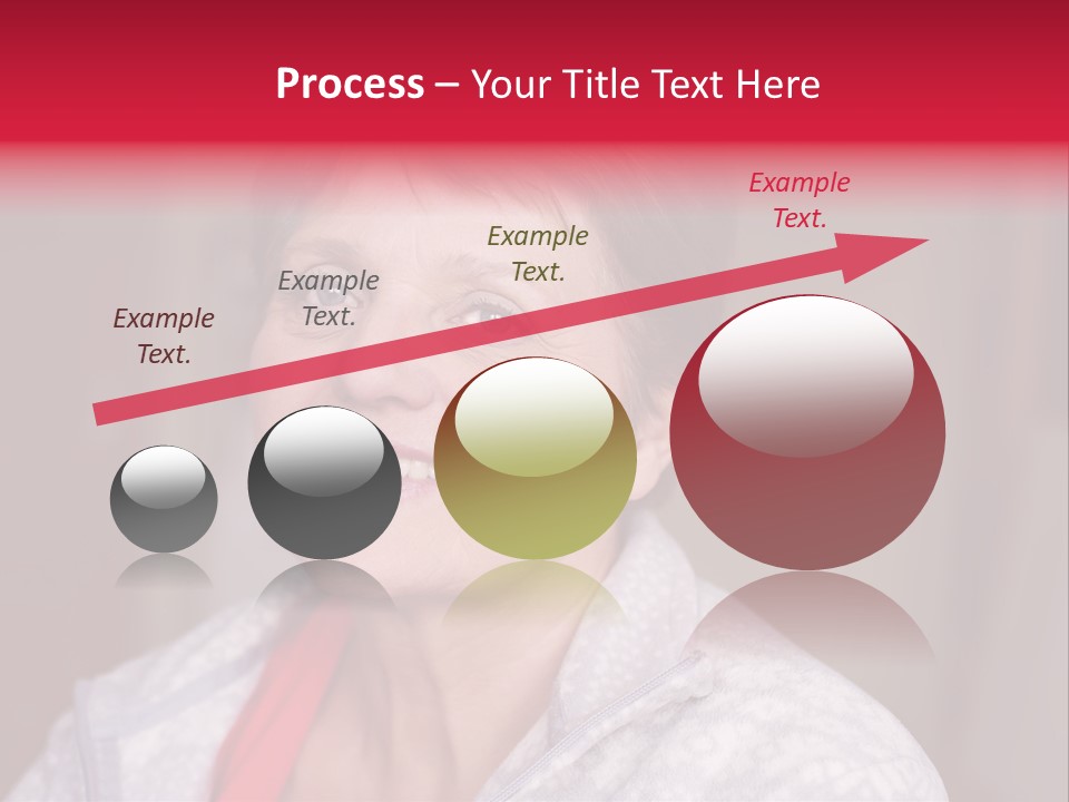 A Woman Smiling With A Red Ribbon Around Her Neck PowerPoint Template