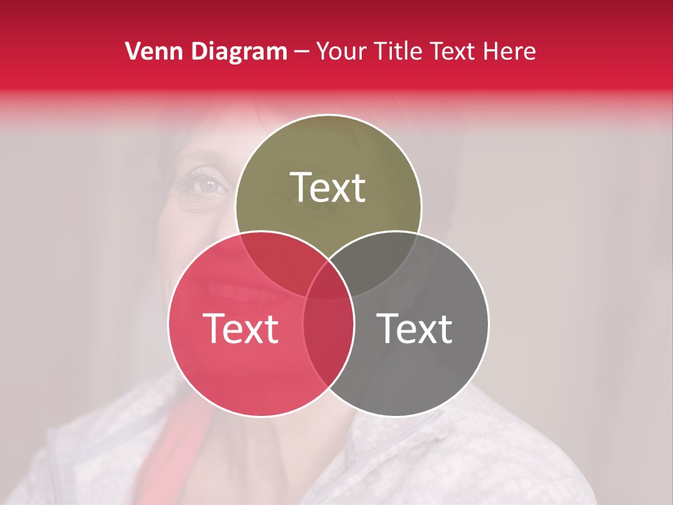 A Woman Smiling With A Red Ribbon Around Her Neck PowerPoint Template