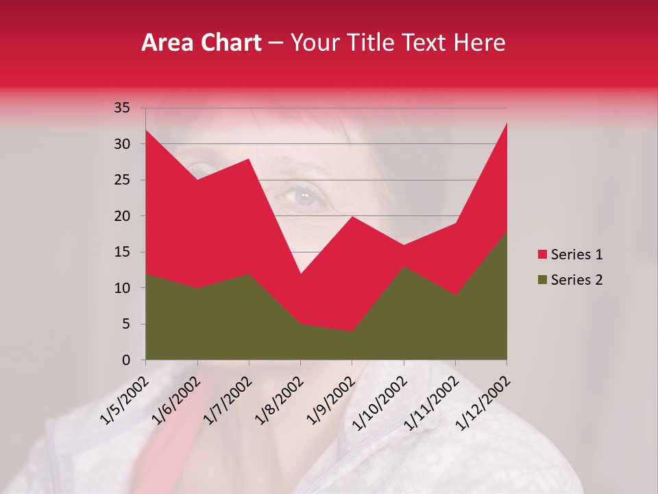A Woman Smiling With A Red Ribbon Around Her Neck PowerPoint Template