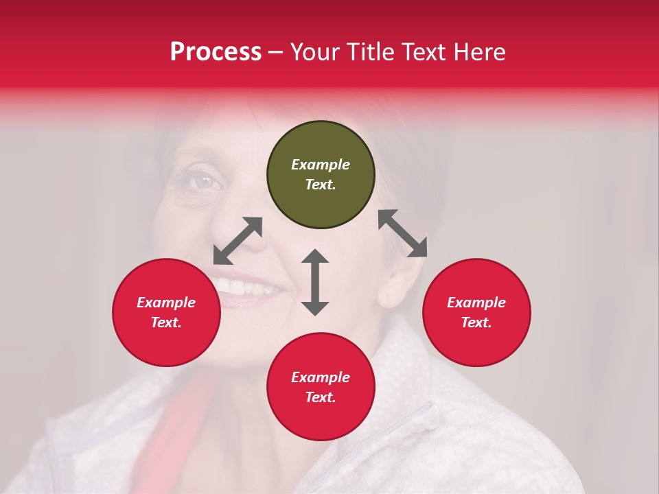 A Woman Smiling With A Red Ribbon Around Her Neck PowerPoint Template