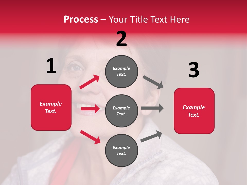 A Woman Smiling With A Red Ribbon Around Her Neck PowerPoint Template